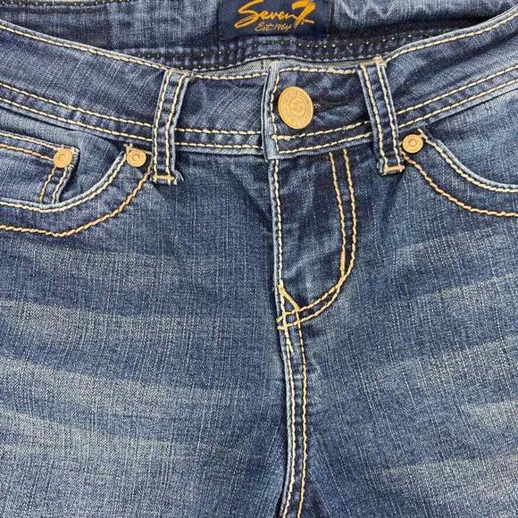 Seven7 Jean Shorts Womens 4 Stretch Mid Rise 6" Denim Casual Pockets Ladies - Picture 5 of 9